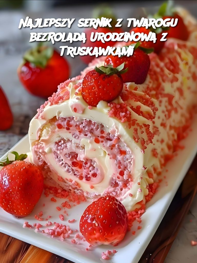 Rolada Urodzinowa z Truskawkami