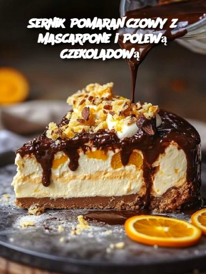 Sernik Pomarańczowy z Mascarpone i Polewą Czekoladową