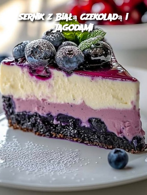 Sernik z Białą Czekoladą i Jagodami