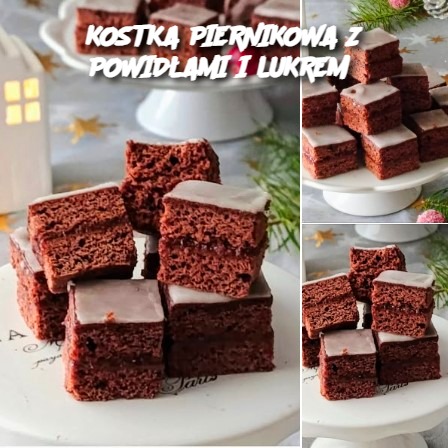 KOSTKA PIERNIKOWA Z POWIDŁAMI I LUKREM