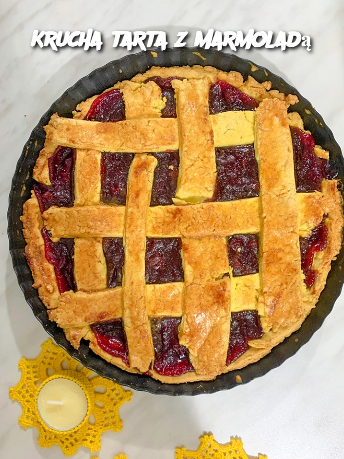Krucha tarta z marmoladą