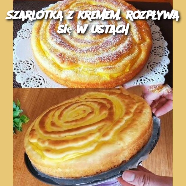 Szarlotka z kremem, rozpływa się w ustach