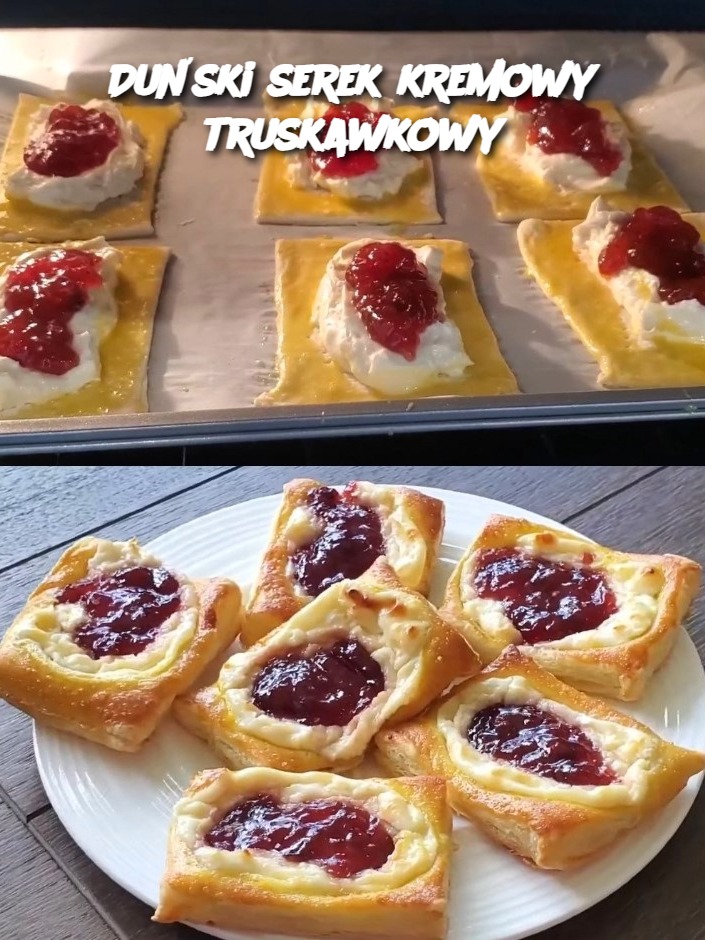 Duński serek kremowy truskawkowy